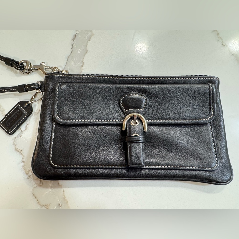 Pair of Coach Wristlets. One Brown Suede, one Black Leather. Two for 1 price! - Picture 2 of 10